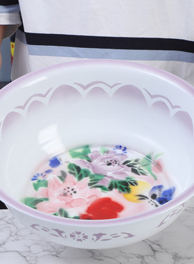 华科加厚搪瓷珐琅搪瓷盆洗脸盆热水盆36cm40cm洗脚盆老式铁瓷盆