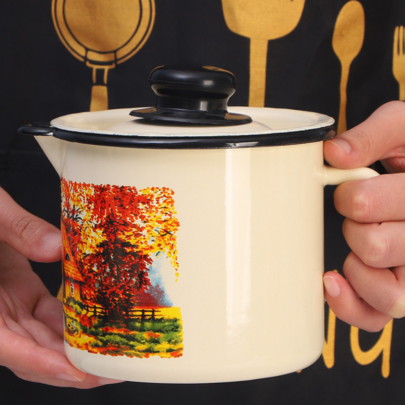 搪瓷中国13cm北欧风奶锅