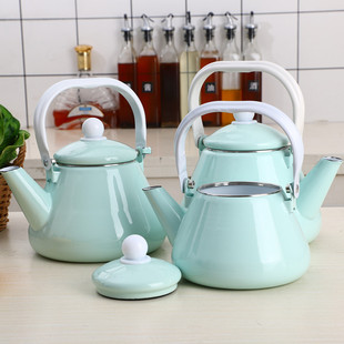 欧丽家搪瓷薄荷绿搪瓷壶搪瓷杯搪瓷烧水壶牛奶茶熬药壶电磁炉燃气