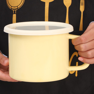 欧丽家珐琅搪瓷高颜值珐琅牛奶杯特厚搪瓷奶杯热油杯泡面杯保鲜杯