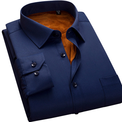 秋冬季保暖加绒长袖加厚衬衫