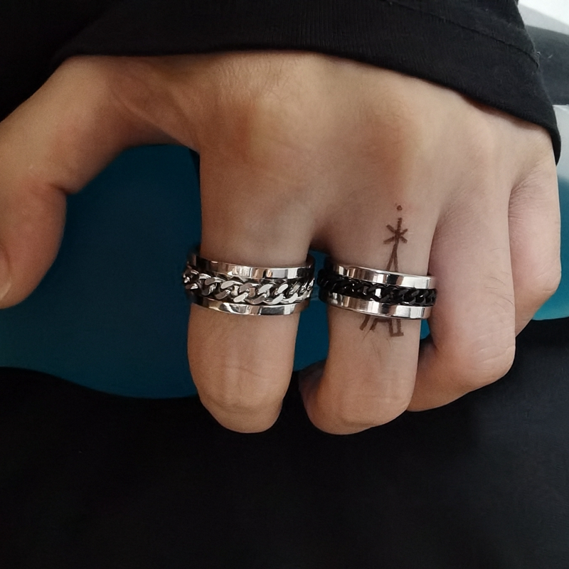 潮男士单身戒指女时尚性冷淡风