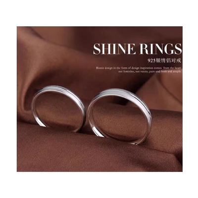 S925银男女士日韩版刻字情侣戒指