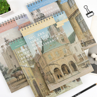 本木初品联名/文艺复兴 空白内页素描本 创意唯美油画速写本涂鸦本绘画本线圈本记事本笔记本子A3 A4 B5