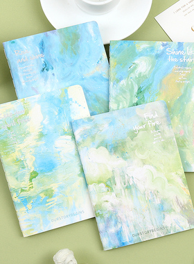 本木初品联名/纯真美术馆 口袋车线本软面抄 创意风复古小清新便条本随身本横线笔记本文具记事本日记本子A6