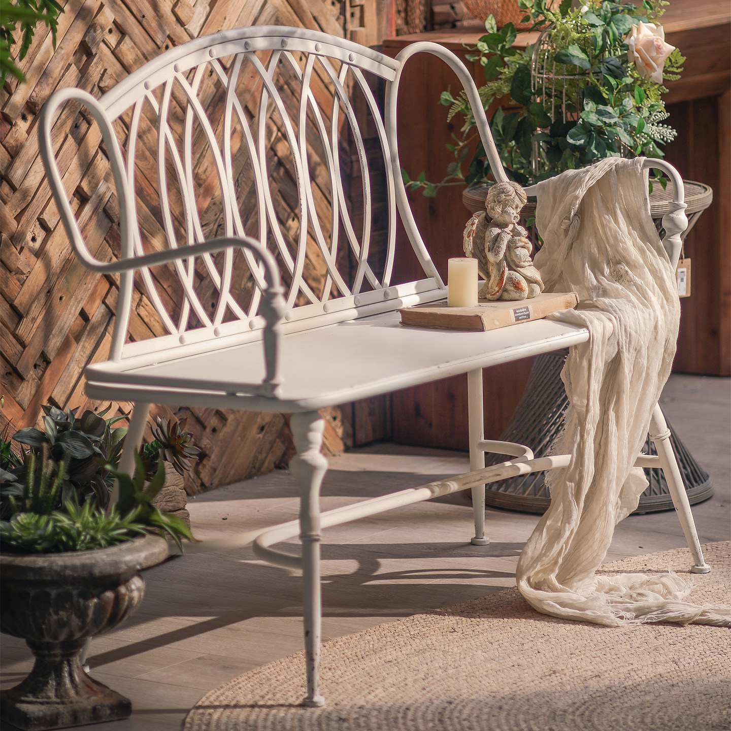 美式工业风复古设计椅子休闲铁艺拼接酒吧咖啡厅民宿民俗做旧长椅