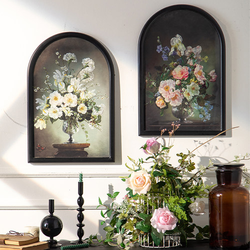 美式乡村民宿复古圆形背景墙壁饰