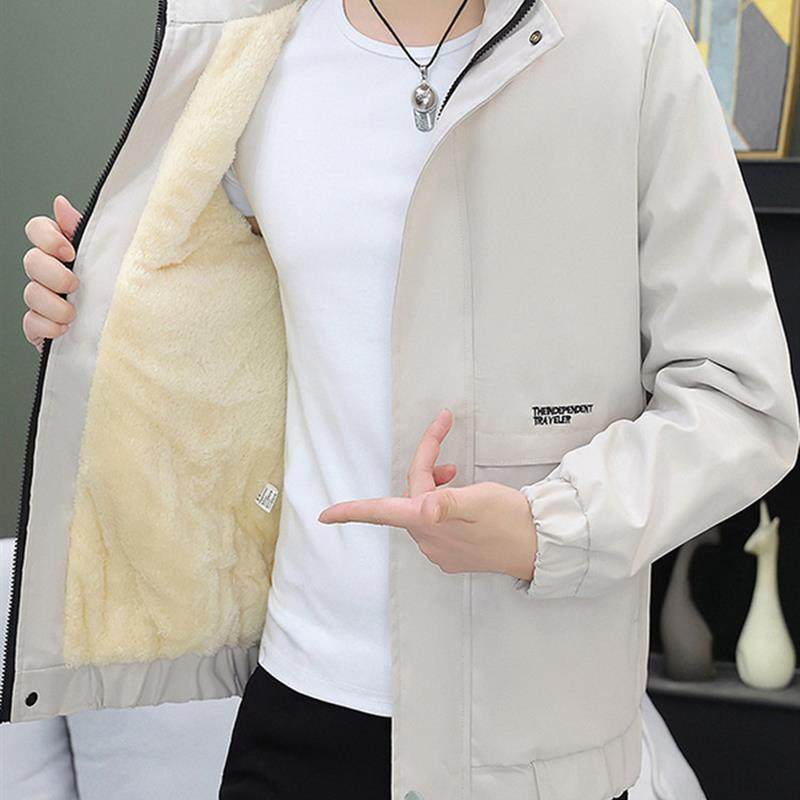 夹克男士秋冬新款加绒加厚休闲青年短款百搭立领保暖帅气大码外套,男装,夹克,淘宝优惠券,粉丝福利购,淘宝优惠卷