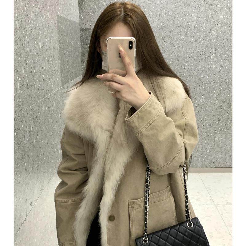 巨好看2025冬新款短款大毛领派克女宽松小个子工装加厚加绒外套,女装/女士精品,短外套,淘宝优惠券,粉丝福利购,淘宝优惠卷