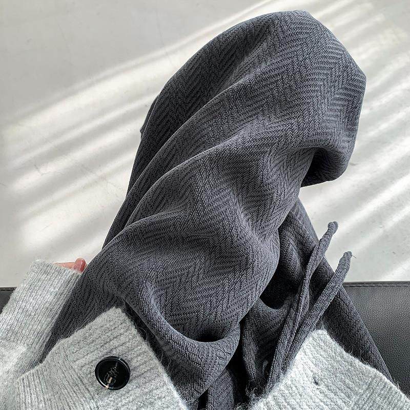 灰色人字纹阔腿裤女秋冬高腰垂感直筒运动雪尼尔休闲针织加绒裤子,女装/女士精品,休闲裤,淘宝优惠券,粉丝福利购,淘宝优惠卷