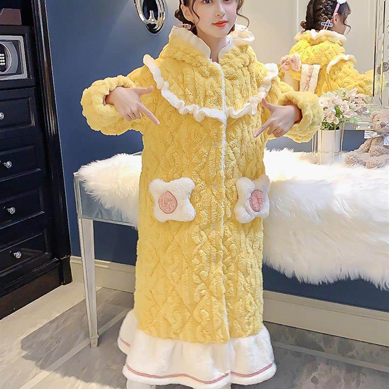 儿童睡衣秋冬季加厚款三层夹棉女童孩珊瑚绒法兰绒睡袍黄兔家居服,童装/婴儿装/亲子装,家居袍/睡袍,淘宝优惠券,粉丝福利购,淘宝优惠卷
