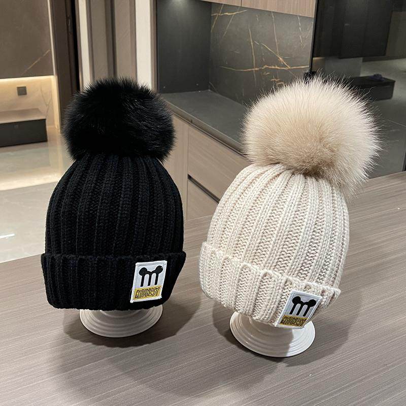 儿童帽子秋冬韩国狐狸毛球毛线帽百搭亲子帽男女宝宝保暖针织帽潮,童装/婴儿装/亲子装,帽子,淘宝优惠券,粉丝福利购,淘宝优惠卷