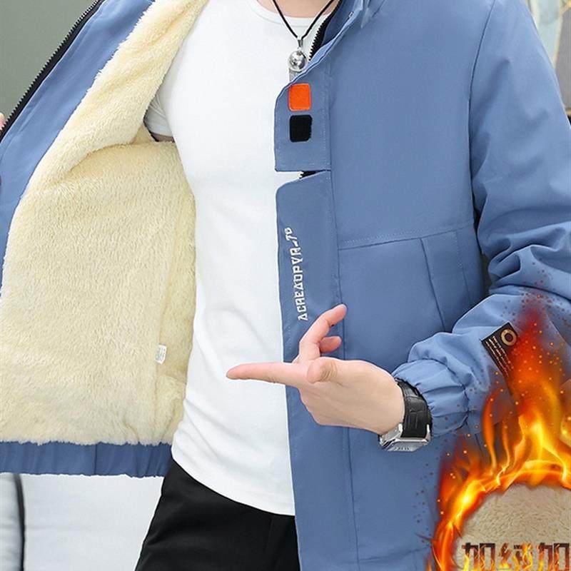 男士冬秋新款工装夹克加绒加厚青年潮牌帅气百搭休闲立领保暖外套,男装,夹克,淘宝优惠券,粉丝福利购,淘宝优惠卷