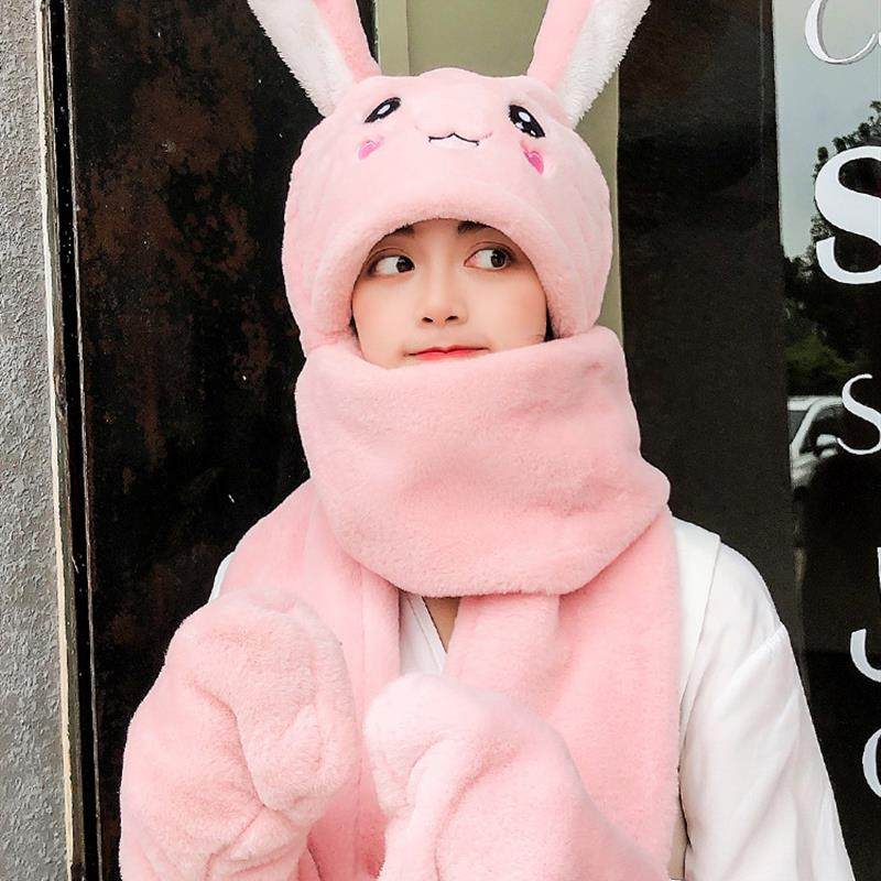 帽子女性秋冬最容易匹配兔子耳朵移动毛绒可爱手套围巾所有在一个,服饰配件/皮带/帽子/围巾,帽子,淘宝优惠券,粉丝福利购,淘宝优惠卷