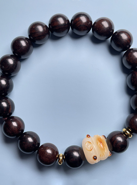 简约菩提卡通猫可爱佛珠手串绿檀黑檀手链中式潮流文玩手链礼品