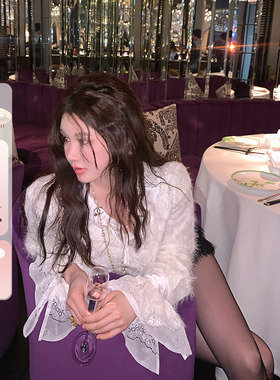 IUIU阿晶家 【年度王炸】过年bi入马尔默白衬衫女士性感长袖衬衣