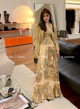 iuiu阿晶 复古拼接擦肩西装女秋季新款百搭宽松廓形显瘦长袖外套