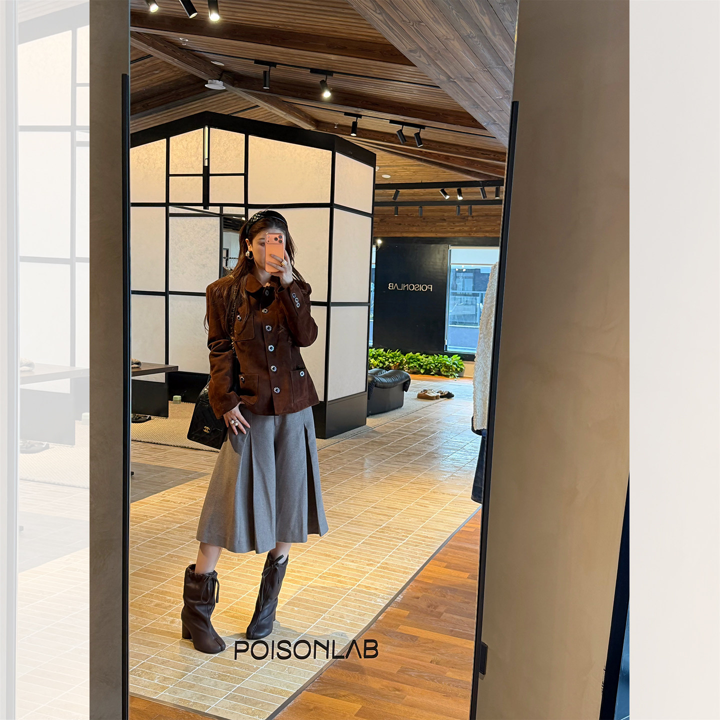 IUIU阿晶家 设计感羊毛七分休闲裤女冬季百搭裤腿开叉显瘦裤子