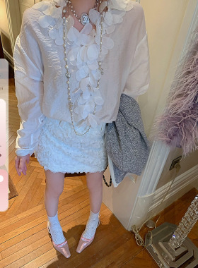 IUIU阿晶家 春意富贵花  春天的第一件衬衫高级气质女设计感上衣