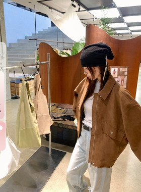 IUIU阿晶家「订货！流量款」复古褪色感拉链夹克女2025秋季新款