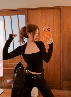 IUIU阿晶家 「本期主推！like jennie」小众设计感T恤女短款显瘦