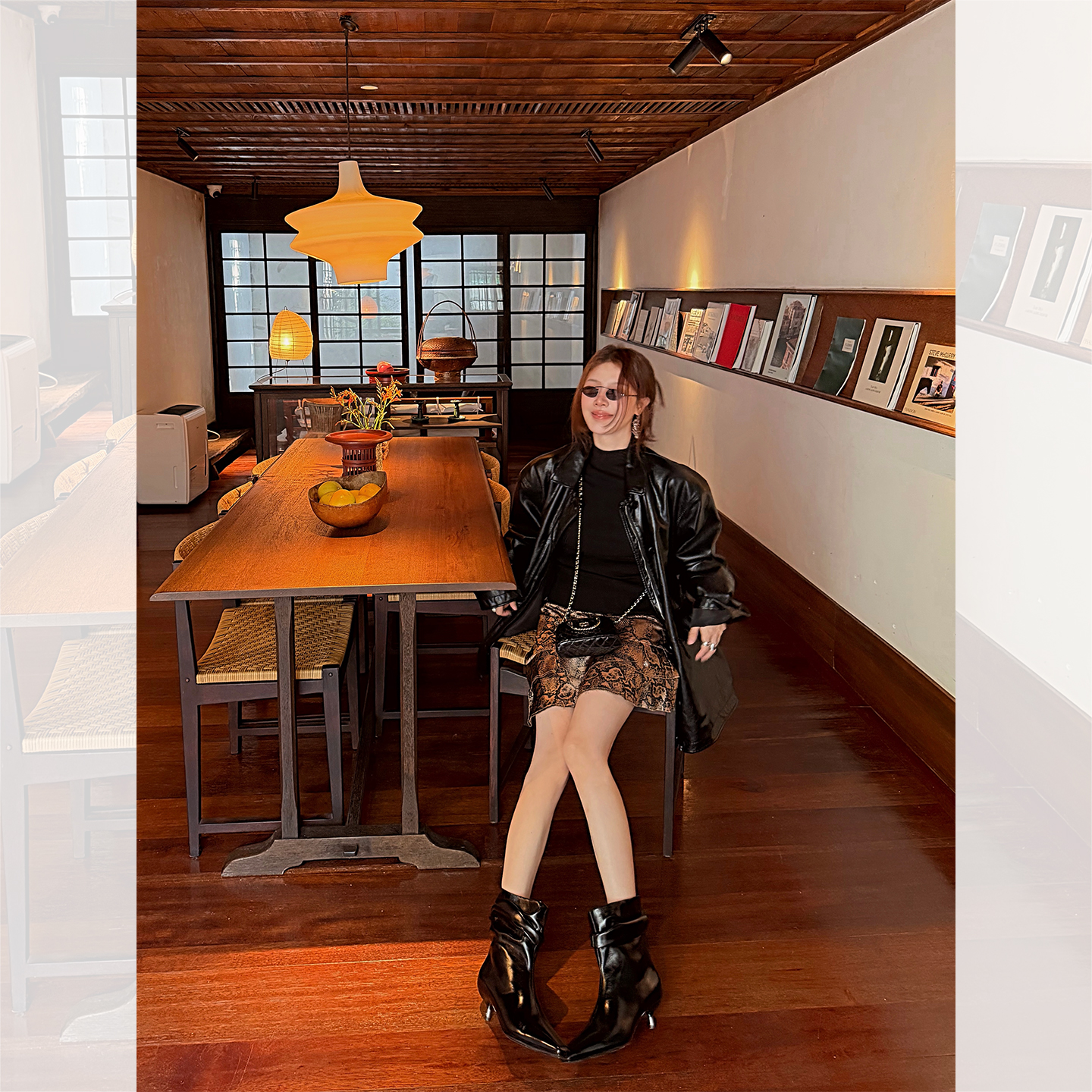 IUIU阿晶家「私服系列～」高级感中长款廓形皮衣女秋冬设计感外套