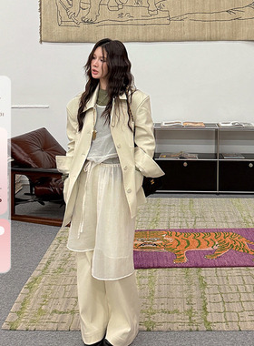 IUIU阿晶家 自留！每天都想穿的套装高级感中长款风衣长裤两件套
