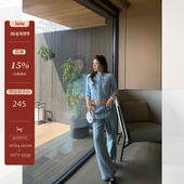 人间香香 baby蓝裤 子女2025春夏新款 IUIU阿晶家 直筒宽松休闲裤