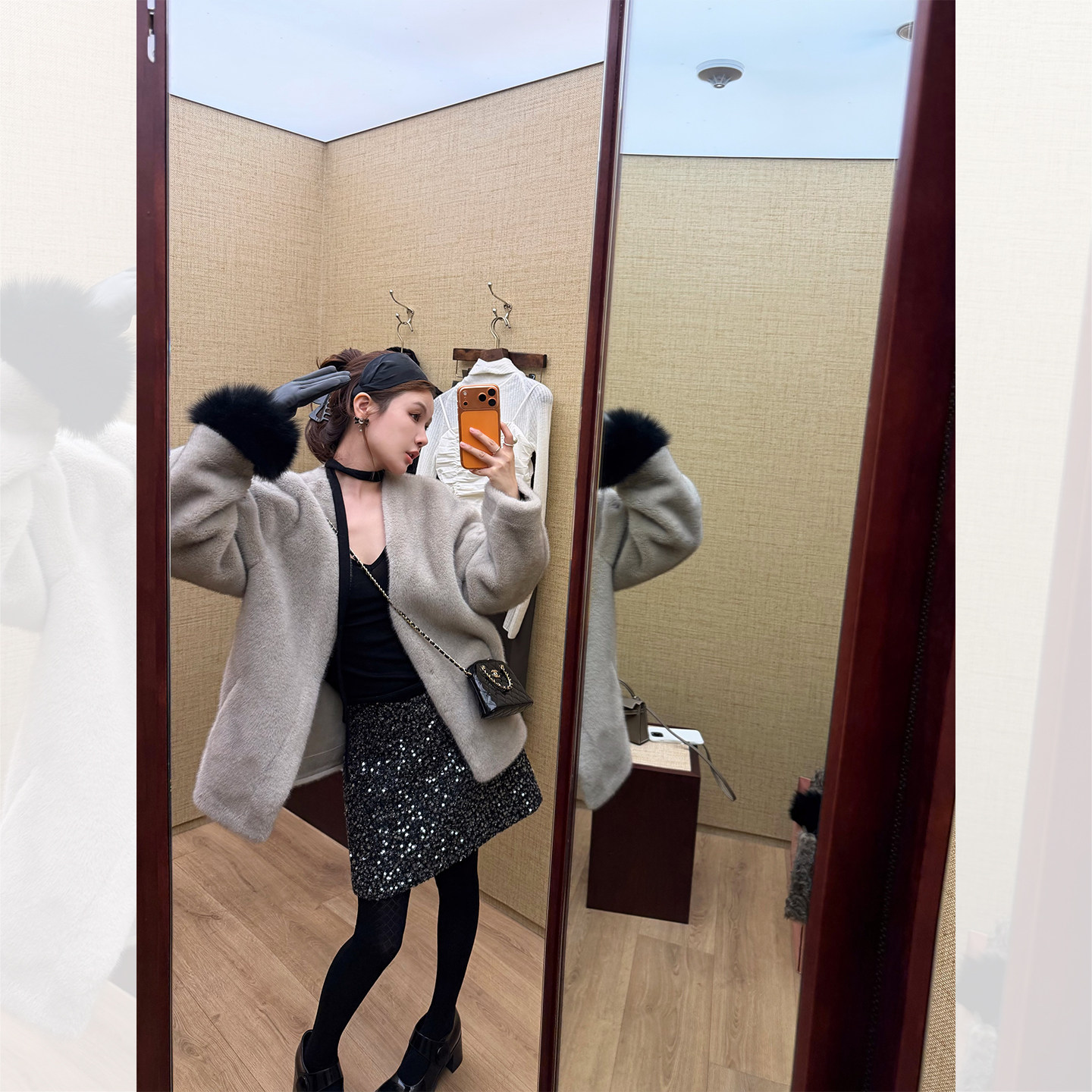 IUIU阿晶家 仿貂绒环保皮草女冬季高级感名媛气质加厚毛毛外套