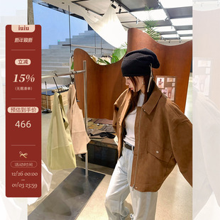 新款 」复古褪色感拉链夹克女2025秋季 流量款 IUIU阿晶家「订货