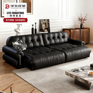 洋东半青皮电动沙发头层牛皮名将米洛提大平层牛皮黑云朵调节沙发