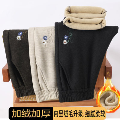 妈妈加绒裤冬季老年人裤子