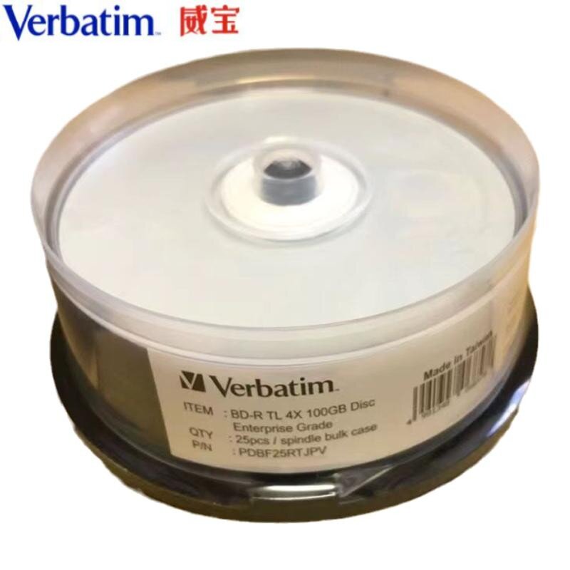 Verbatim威宝100GB档案级盘蓝光刻录盘可打印BD-R TL 空白蓝光盘