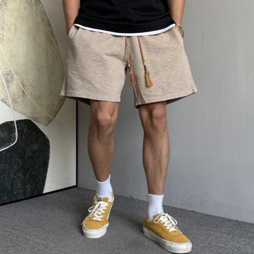 重磅复古运动短裤男宽松抽绳百搭