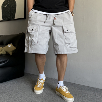 痞帅户外大口袋工装短裤男宽松