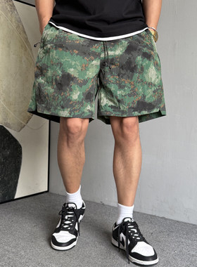 薄款迷彩运动休闲短裤男宽松
