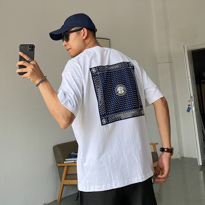 重磅印花短袖T恤男宽松潮牌设计
