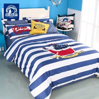 Хлопковый комплект, покрывало для мальчиков, простыня, пододеяльник, 4 предмета, 3 предмета