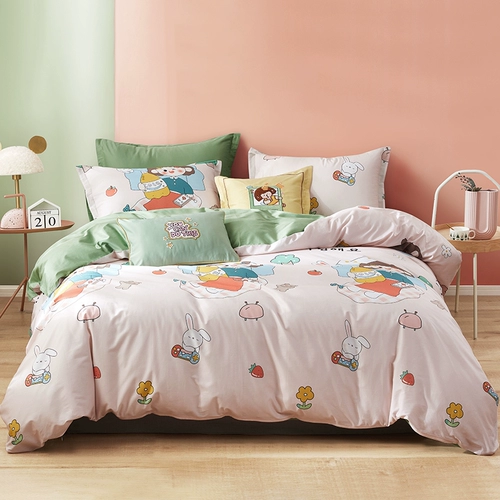 Хлопковый комплект, брендовый пододеяльник для принцессы, простыня, покрывало, 4 предмета, 3 предмета