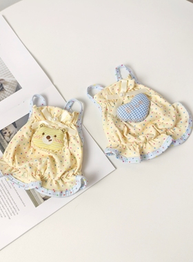 宠物黄色波点花边裙宠物狗狗泰迪比熊雪瑞纳小型犬夏季吊带公主裙