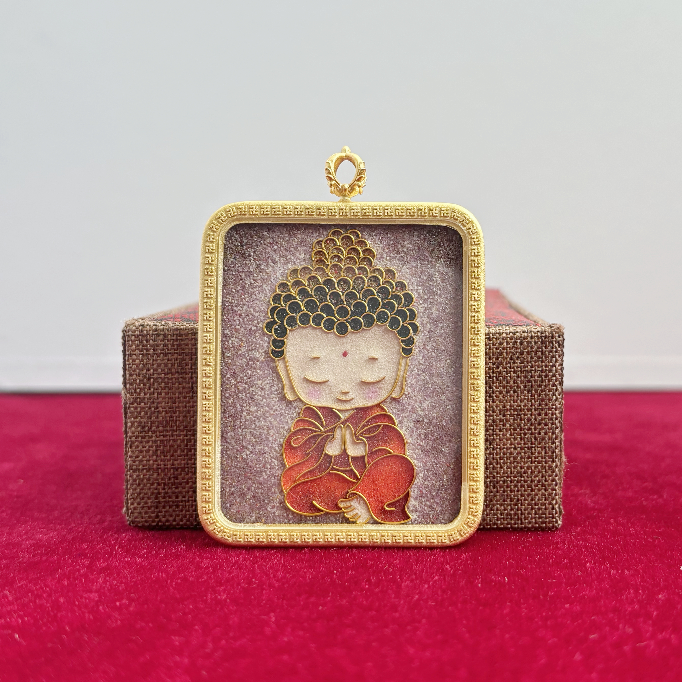 掐丝珐琅彩唐卡吊坠纯手工车内小挂件景泰蓝项链宝宝佛祝福小礼品