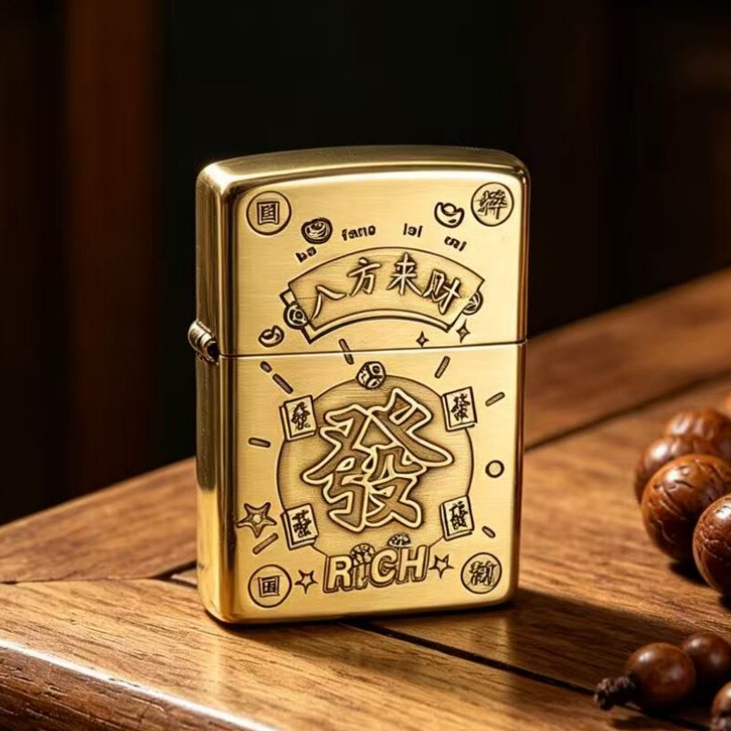 适用于zippo打火机外壳常规机通用八方来财煤油打火机外壳无内胆