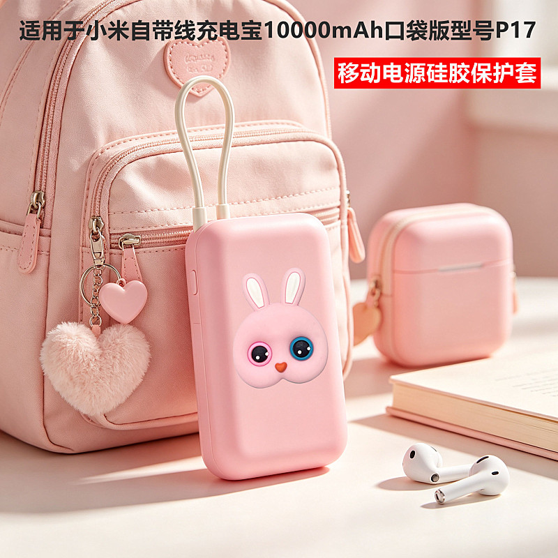 适用小米自带线充电宝口袋版外壳