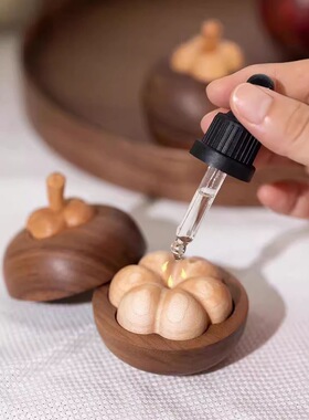 《跨境爆品现货秒发》山竹创意香薰摆件扩香木黑胡桃实木无火香薰