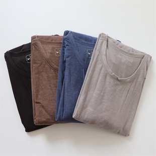 套装 奥笛AD927太空羽绒基础打底纯色圆领暖肤保暖衣男士 秋衣秋裤