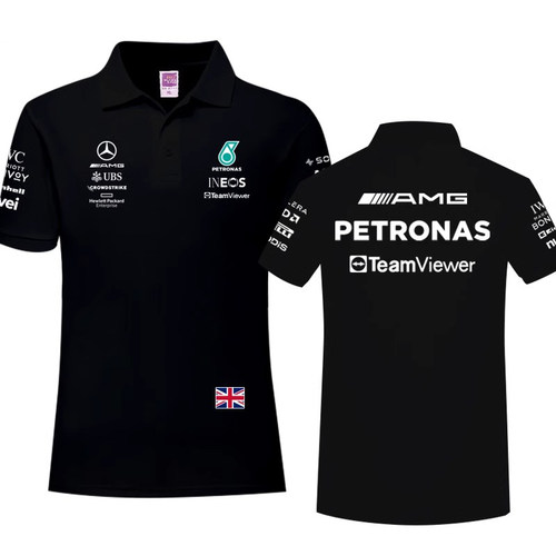 梅奔赛德斯AMG4S店工作服短袖t恤汉密尔顿乔治F1车队赛车服polo衫