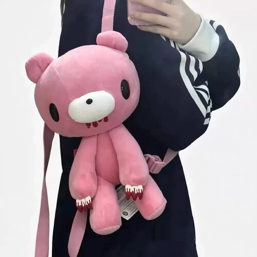 暗黑粉熊Gloomy Bear背包学生党Y2K辣妹毛绒公仔双肩包个性玩偶包