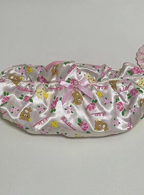 日系可爱san-x轻松熊rilak kuma玫瑰系列绸缎笔袋文具收纳笔袋