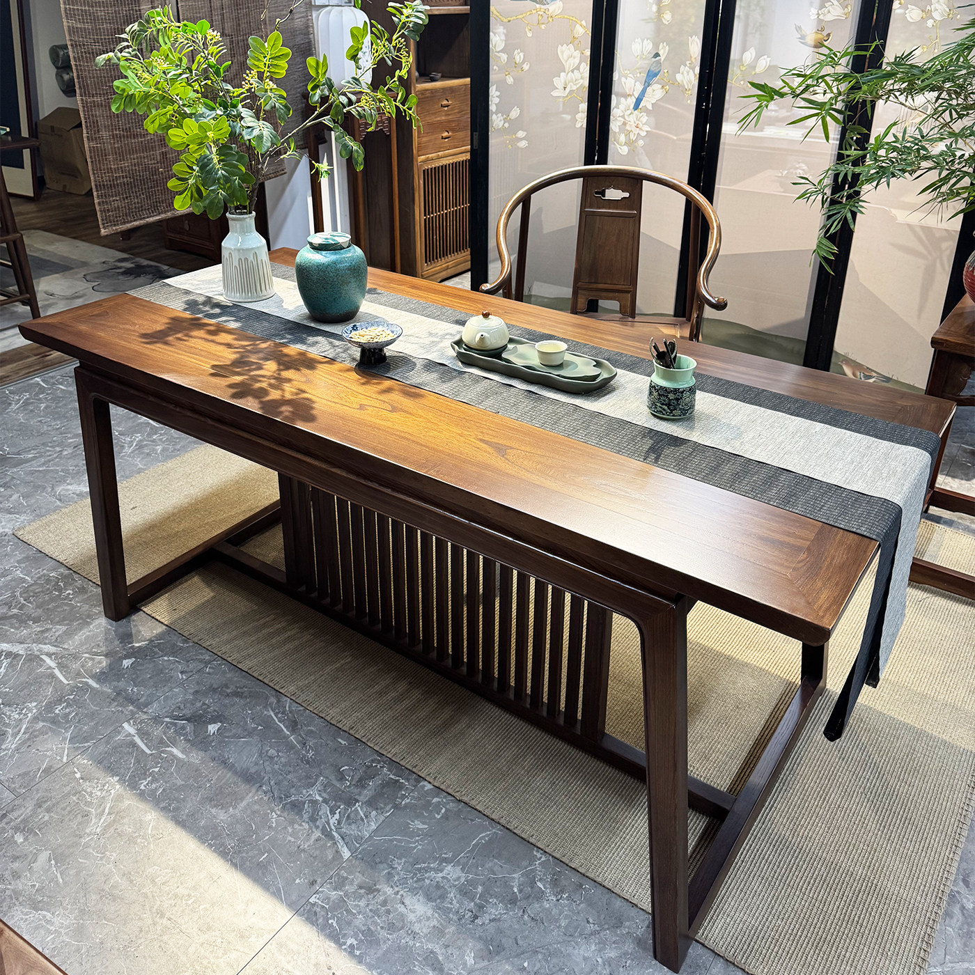 去客厅化茶桌茶室客厅搭配全实木茶台泡茶桌椅子组合原木宋代美学