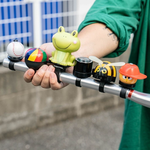 有趣 LUG 自行车喇叭 骑行铃铛 甜甜圈球类 新款 可爱小动物 BLUE